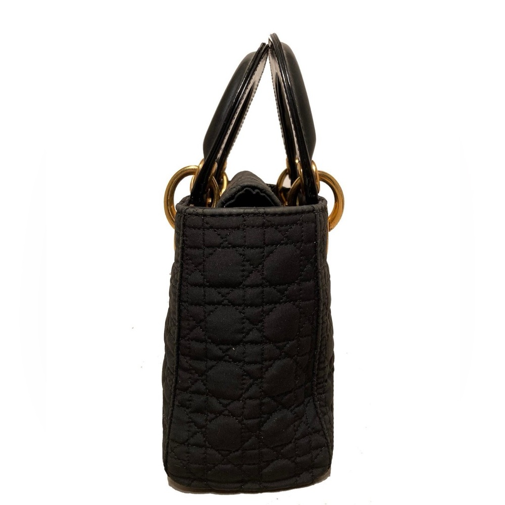 Auth Christian Dior Mini LADY DIOR Black & Gold vintage bag - Picture 2 of 12